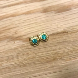 Emerald studs in gold