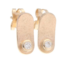 Mrs I diamond set on gold ear studs