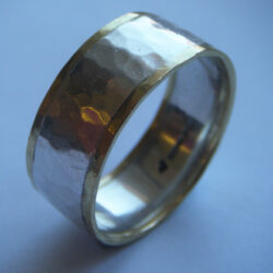Ring of yellow and white gold