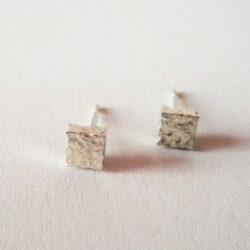 Small square silver studs