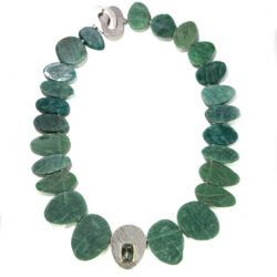 Amazonite and Prasiolite leaf shaped necklace